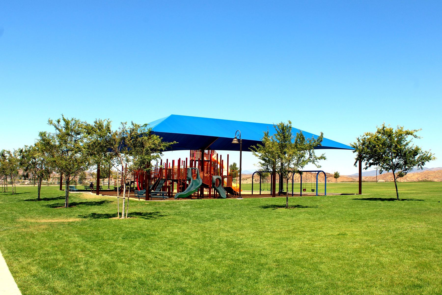 Pacific Crest Park, with the hills behind it