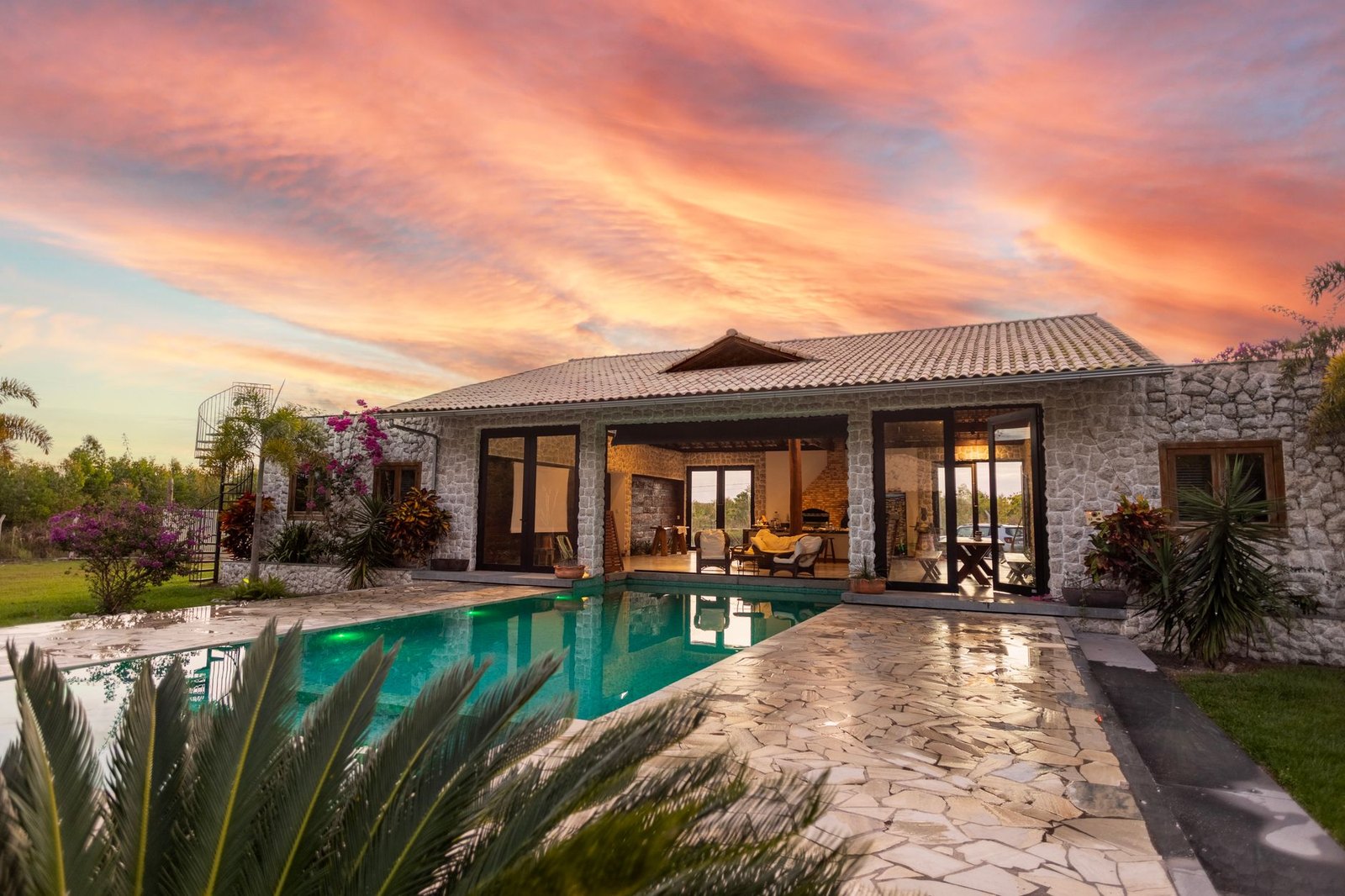 The back of the house at the end of the day