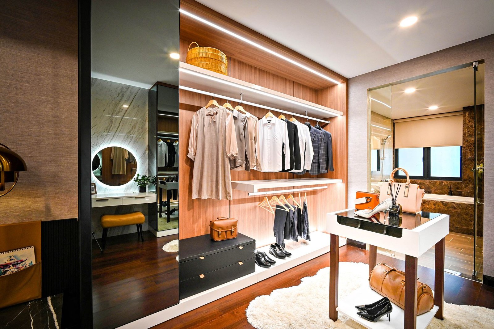 A closet with a plan